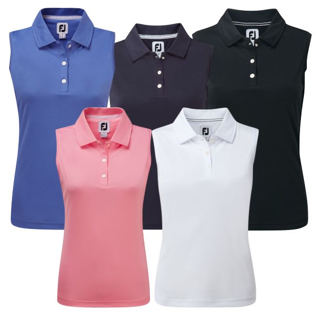 FootJoy Ladies Interlock Sleeveless Solid Golf Shirt